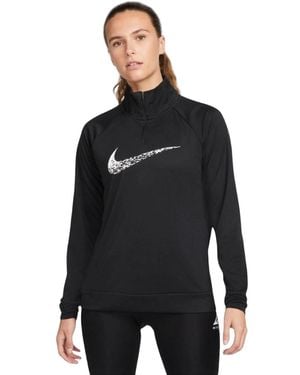 Nike Dri-Fit Swoosh Running Long Sleeve Top - Black