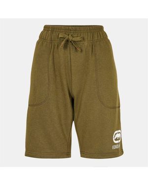 Ecko' Unltd Drophead Bermuda Sweat Shorts With Elasticated Waistband - Green