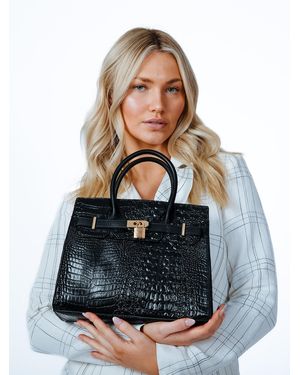 SVNX Croc Buckle Top Handle Bag - Blue