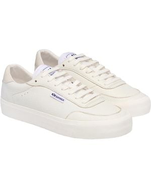 Superga Adult 2843 Leather Court Trainers /Avorio) Material_Synthetic - White