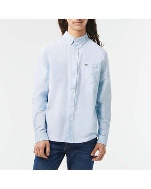 Lacoste Oxford Shirts Long Sleeve in Blue for Men Lyst UK