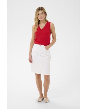 Cream Jersey Top Cryunni Jersey Top Slim Fit - Rood