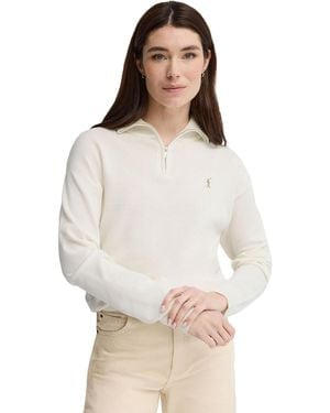 POLO CLUB Zip Neck Jumper Pullover20 - White