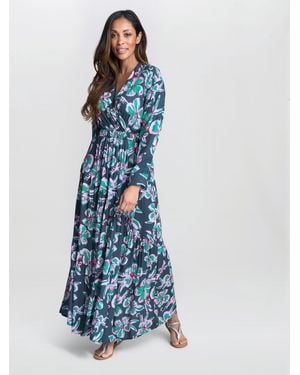 Gina Bacconi Rosalee Belted Dress - Blue