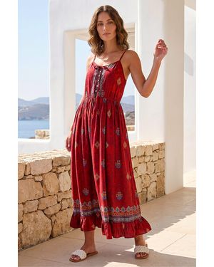 Roman Petite Strappy Tiered Hem Maxi Dress