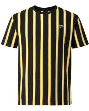 PUMA Downtown Stripe T-Shirt - Black