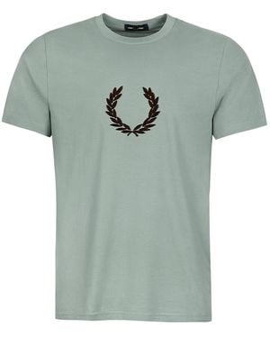 Fred Perry Textured Laurel Wreath T-Shirt Sage - Green