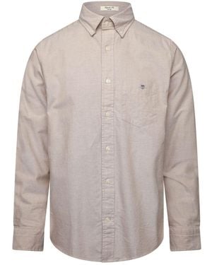 GANT Reg Oxford Ss Shirt Milky Matcha L - Grey