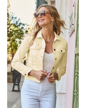 Sosandar Lemon Denim Jacket - Yellow