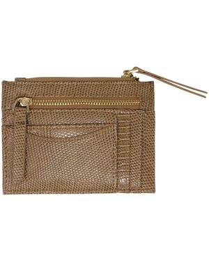 SVNX Snake Print Card Holder - Brown