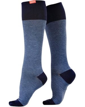 VIM & VIGR Brede Katoenen 30-40 Mmhg Gegradueerde Compressiesokken - Blauw