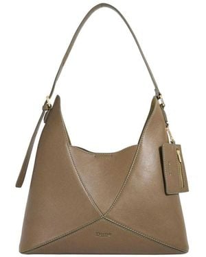 Dune Lo Dinidearest Leren Schoudertas (Khaki Groen) - Bruin