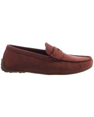 Clarks Reazor Penny Shoes Leather - Red
