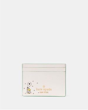 Kate Spade Peanuts X Ksny Small Slim Card Holder - White