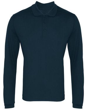 PREMIER Coolchecker Pique Long-Sleeved Polo Shirt - Blue