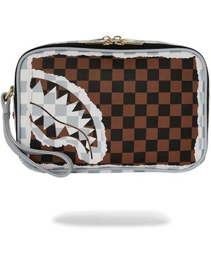 Sprayground Cream And Tear Check Toiletry Bag - Black