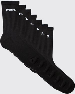 BoohooMAN 7 Pack Sports Socks - Black