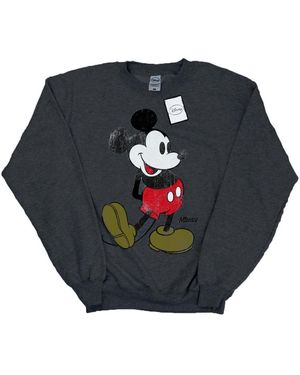 Disney Mickey Mouse Classic Kick Sweatshirt (Dark Heather) - Blue