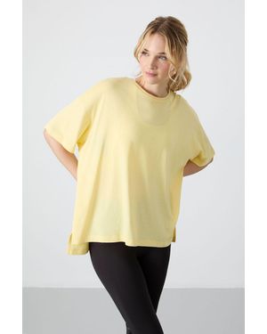 TOMMY LIFE Oversized Cotton-Modal Crew Neck T-Shirt - Yellow