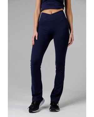 French Connection Wrap Front Fcuk Stretch Yoga Pant - Blue