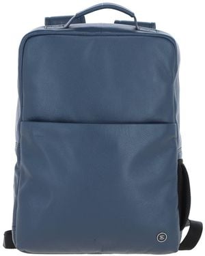 Brampton London 'Explorer' Real Leather Backpack - Blue