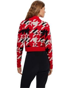 BOSS Zip Neck Long Sleeve Regular Fit Jumper - Red