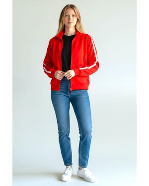 New Look Retro Full Zip Track Jacket Viscose - Red