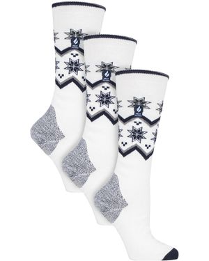 Heat Holders 3 Pair Multipack Ultra Lite Ladies Ski Socks - White