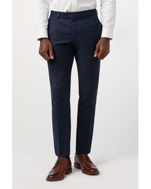 Alexandre Silver Label Flat Fronted Tailored Suit Trousers - Blue