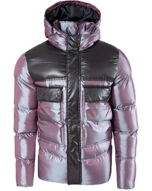 Soulstar Soul Star Padded Quilted Puffer Hooded Jacket - Blue