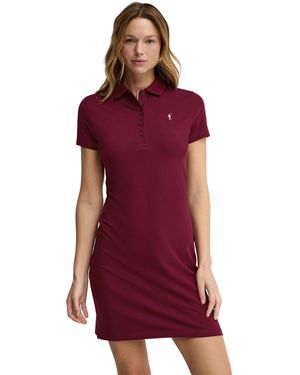 POLO CLUB Short Sleeve Neck Dress Dress2 - Red