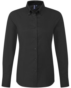 PREMIER Ladies Supreme Oxford Long-Sleeved Shirt - Black