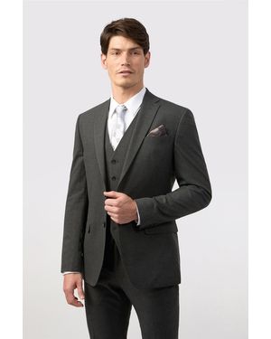 Limehaus Single Breasted Long Sleeve Two Button Tailored Suit Jacket - Grey