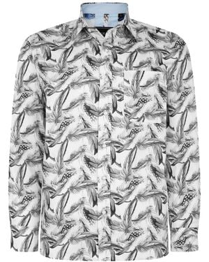 KAM Jeanswear Kam Printed Big & Tall Cotton Check Shirt - Grey
