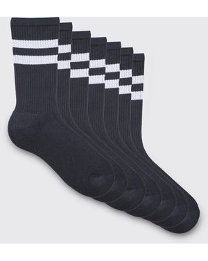 BoohooMAN 5 Pack Sport Stripe Socks - Blue
