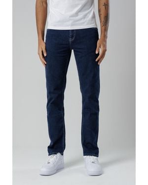 Monkee Genes Dark Organic Cotton Blend Slim Fit Mid-Rise Denim Jeans - Blue