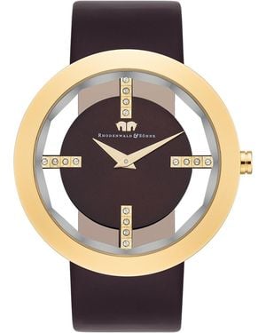 Rhodenwald & Söhne Quartz/Dark Genuine Leather Watch Stainless Steel - Metallic