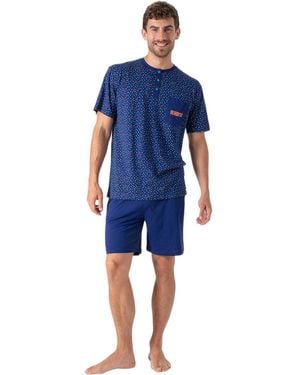 Munich Summer Short Pyjamas Mu9 - Blue