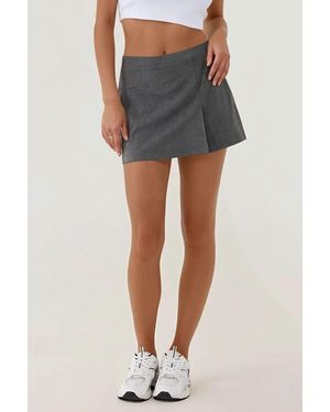 Hiccup High Waist Mini Straight Skort - Grey