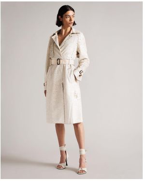 Ted Baker Stariz Sequin Trench Coat - Natural