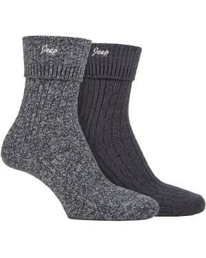 Jeep Ladies Turn Cuff Socks - Grey