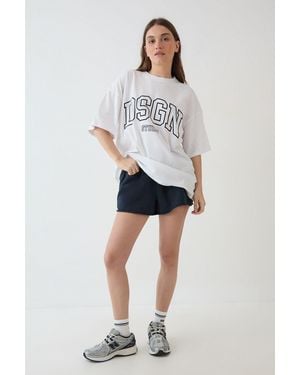 DSGN Studio Collegiate Printed Oversized T-Shirt - Blue