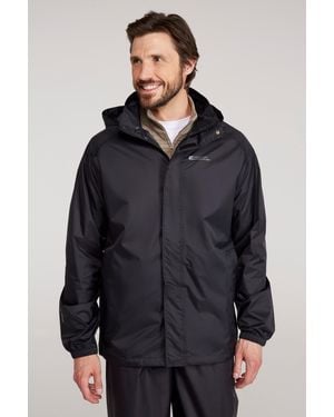 Mountain Warehouse 'Pakka Ii' Waterproof Packable Breathable Hooded Full Zip Jacket Medium - Grey