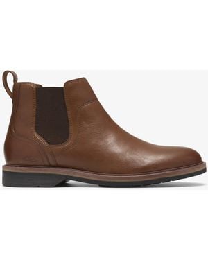 Clarks Pitney Top Dark Tan Lea Boots - Brown