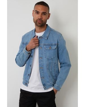 Threadbare Light Wash Denim Jacket - Blue