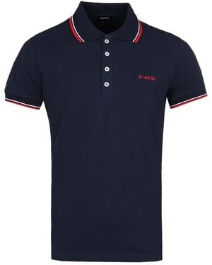 DIESEL T-Randy Broken Logo & Polo Shirt - Blue