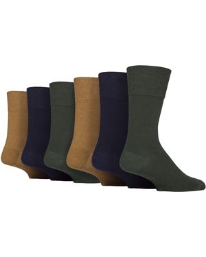 IOMI 6 Pack Non Elastic Cotton Diabetic Socks With Seamless Toe - Blue