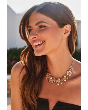 Sosandar Flower Detail Necklace - Brown