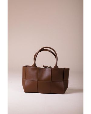 SVNX Wide Woven Tote Bag - Brown