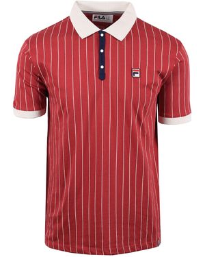 Fila Classic Bb1 Striped Polo Garnet/Gardenia - Red